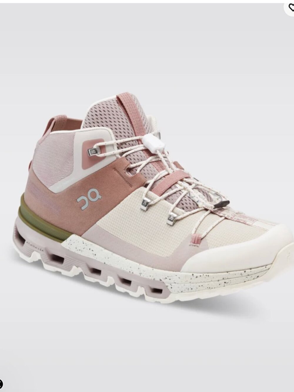 On Cloudtrax Rose/Ivory hiking sneakers